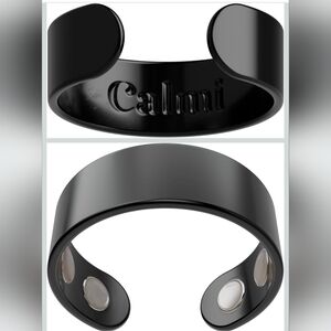 Calmi Black Open Band Ring